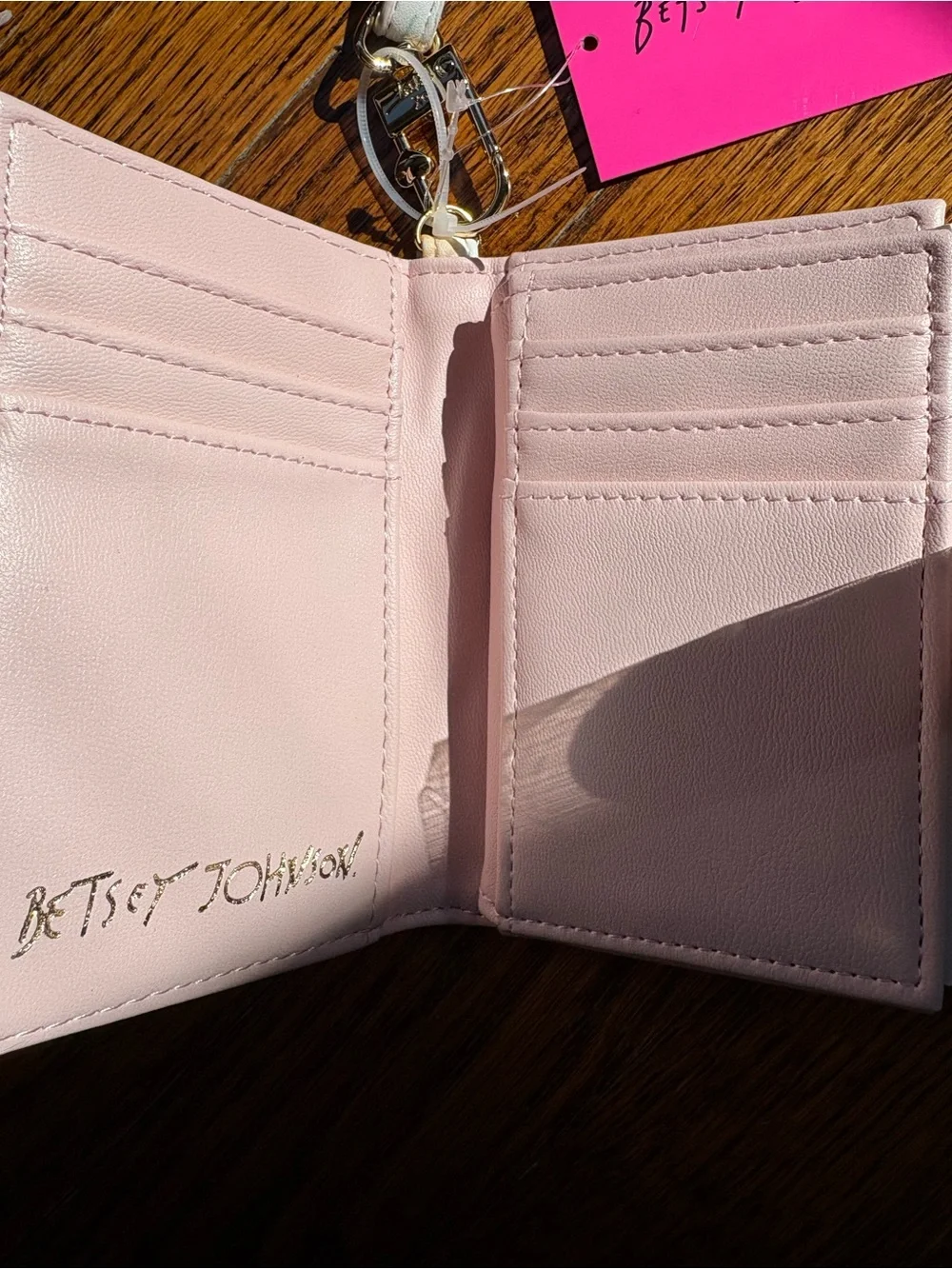 Betsey Johnson Floral Wallet in White with Pink & Yellow Flowers